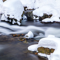 Buy canvas prints of Winter Stream with Snowy Islands 2 by Jenny Rainbow