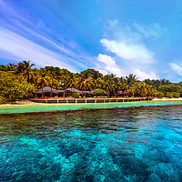Buy canvas prints of Royal Island Resort. Maldives by Jenny Rainbow