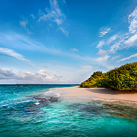 Buy canvas prints of Deserted Maldivian Island by Jenny Rainbow