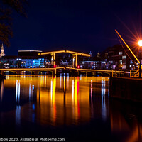 Buy canvas prints of Night Lights on the Amsterdam Canals by Jenny Rainbow