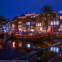 Buy canvas prints of Night Lights on the Amsterdam Canals 2 by Jenny Rainbow