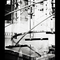 Buy canvas prints of Amsterdam Posters. Glass Staircase Abstract by Jenny Rainbow