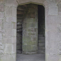 Buy canvas prints of Darwen Tower stone stairway entrance by Mike Dickinson
