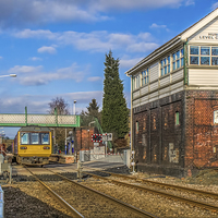 Buy canvas prints of  Huncoat railway crossing by Mike Dickinson