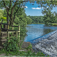 Buy canvas prints of Whalley Weir on Calder River by Mike Dickinson