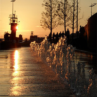 Buy canvas prints of Sunset Fountains by chris wood