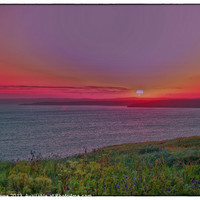 Buy canvas prints of Cornish Sunset by Steve Cowe