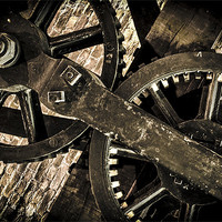 Buy canvas prints of Old Steam Machine Gear work by Leo Jaleo 