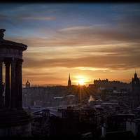 Buy canvas prints of Sunset from Calton Hill by Leo Jaleo 