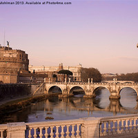 Buy canvas prints of Bridge over the Tiber River in Rome, Castel SantAn by Diane  Mohlman