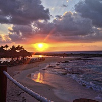 Buy canvas prints of Sunset at Playa Del Carmen by Diane  Mohlman