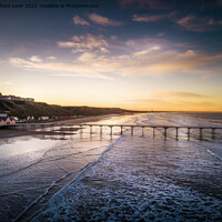 Buy canvas prints of Majestic Saltburn Pier at Sunset by richard sayer