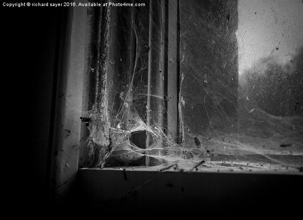 Gothic Spider Web in a Neglected Window Picture Board by richard sayer