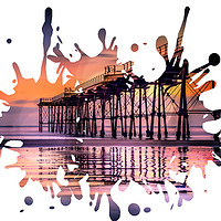 Buy canvas prints of Saltburn Pier Splatter by richard sayer