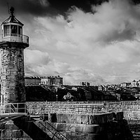 Buy canvas prints of Illuminating Whitby Harbour by richard sayer