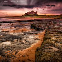 Buy canvas prints of Majestic Sunset over Bamburgh Castle by richard sayer