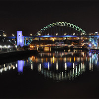 Buy canvas prints of Newcastle Quayside by night by Edward Budd