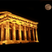 Buy canvas prints of Penshaw Monument, the moon by Kevin Duffy