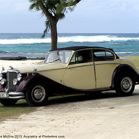 Buy canvas prints of Sea, sand and Jaguar Mark V by Lee Mullins