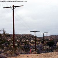 Buy canvas prints of Telephone poles crossing the desert by Lee Mullins
