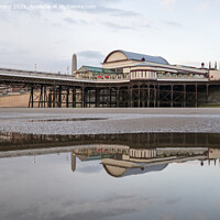 Buy canvas prints of North Pier Reflections In Blackpool by Gary Kenyon