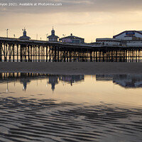 Buy canvas prints of North Pier, Blackpool at sunset by Gary Kenyon
