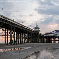 Buy canvas prints of North Pier in Blackpool at sunset by Gary Kenyon
