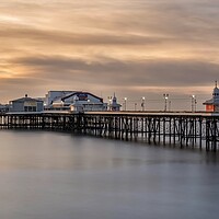 Buy canvas prints of Sunset at North Pier in Blackpool by Gary Kenyon