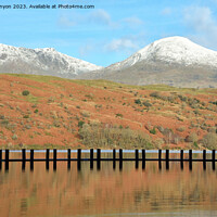 Buy canvas prints of Coniston Fells and Jetty by Gary Kenyon