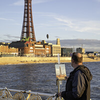 Buy canvas prints of Blackpool Seaside Painter by Gary Kenyon