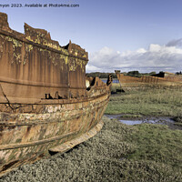 Buy canvas prints of Two rusty abandoned fishing boats  by Gary Kenyon