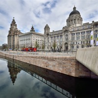 Buy canvas prints of The Three Graces Liverpool by Gary Kenyon