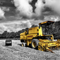 Buy canvas prints of Combine Harvester by Gary Kenyon