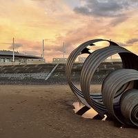 Buy canvas prints of Marys Shell Cleveleys Sunset by Gary Kenyon