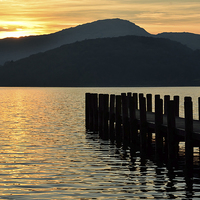 Buy canvas prints of The sun goes down at Coniston by Gary Kenyon