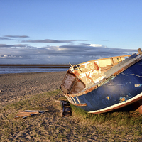Buy canvas prints of Boat On The Beach Fleetwood by Gary Kenyon
