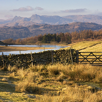 Buy canvas prints of  Gate through to the Langdale Pikes by Gary Kenyon