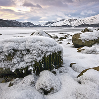 Buy canvas prints of  Winter Sunrise At Derwentwater Lake District  by Gary Kenyon