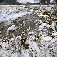 Buy canvas prints of Frozen Stream At Derwentwater by Gary Kenyon