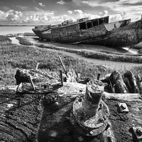 Buy canvas prints of Ship Wreck On The Banks Of The River Wyre by Gary Kenyon