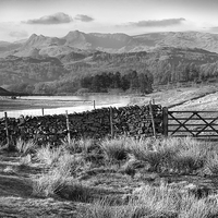 Buy canvas prints of  Wise Een Tarn & The Langdale Pikes by Gary Kenyon