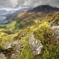 Buy canvas prints of  Light On The Fells - Fleetwith Pike by Gary Kenyon