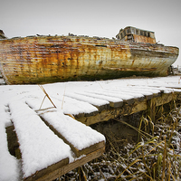 Buy canvas prints of  Snowy Good Hope Fishing Boat by Gary Kenyon