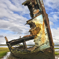 Buy canvas prints of  Wreck On The Banks Of The River Wyre by Gary Kenyon