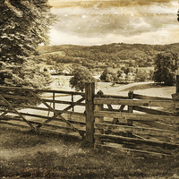 Buy canvas prints of  Sepia Veie Past the Country Gate by Gary Kenyon