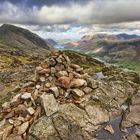 Buy canvas prints of  On Route To Haystack From Fleetwith Pike by Gary Kenyon