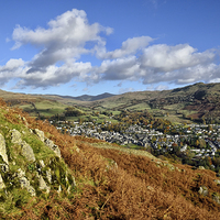 Buy canvas prints of  Looking Down On Ambleside  by Gary Kenyon