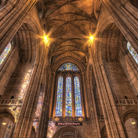 Buy canvas prints of   Liverpool Cathedral Interior by Gary Kenyon