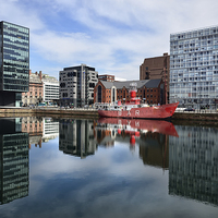 Buy canvas prints of  Reflections on Canning Dock Liverpool by Gary Kenyon