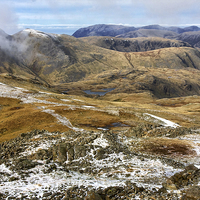 Buy canvas prints of  Bowfell from Esk Pike by Gary Kenyon